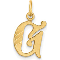 14K Yellow Gold Diamond-Cut "G" Initial Charm Pendant by Oro Pregiato