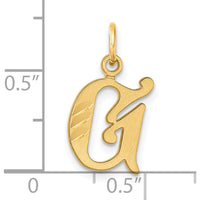 14K Yellow Gold Diamond-Cut "G" Initial Charm Pendant by Oro Pregiato