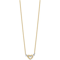 14K Yellow Gold Diamond-Cut Heart and Arrow 17" Pendant Necklace by 0