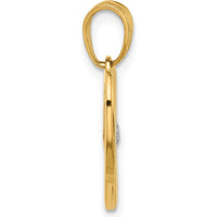 14K Yellow Gold Diamond-Cut Heart Arrow Pendant with Rhodium Accents by Oro Pregiato
