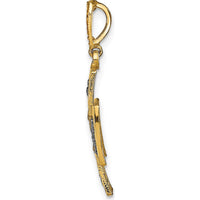 14K Yellow Gold Diamond-Cut Heart Maltese Cross Pendant - Polished Finish by Oro Pregiato