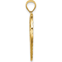 14K Yellow Gold Diamond-Cut Heart Pendant - 24mm by Oro Pregiato