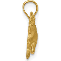14K Yellow Gold Diamond-Cut Horse Pendant with Brushed Finish by Oro Pregiato