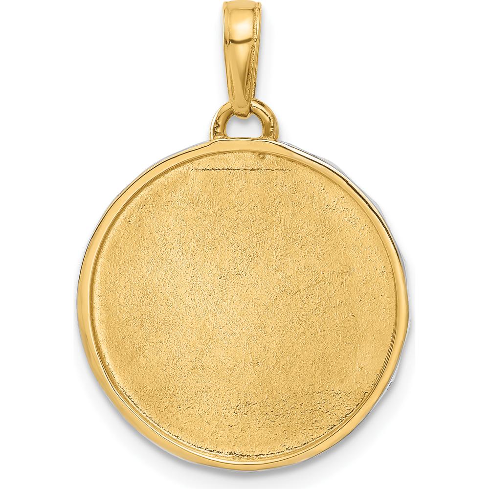 14K Yellow Gold Diamond-Cut “It’s A Girl!!!” Pendant with Rhodium Accents by Oro Pregiato