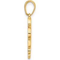 14K Yellow Gold Diamond-cut “IT’S A GIRL” Pendant with White Rhodium Heart by Oro Pregiato