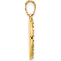 14K Yellow Gold Diamond-Cut "It's A Girl" Pendant with White Rhodium Accents by Oro Pregiato