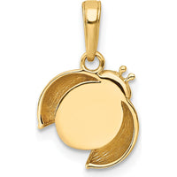 14K Yellow Gold Diamond-Cut Ladybug Pendant with Rose Rhodium Accents by Oro Pregiato