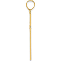 14K Yellow Gold Diamond-Cut Latin Cross Pendant - 41mm Length by Oro Pregiato