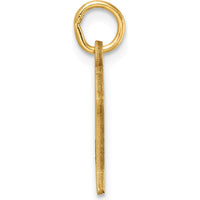 14K Yellow Gold Diamond-Cut Letter D Initial Charm with Brushed Satin Finish by Oro Pregiato