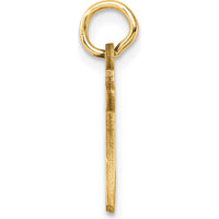 14K Yellow Gold Diamond-Cut Letter H Initial Charm with Brushed Finish by Oro Pregiato