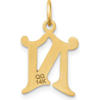 14K Yellow Gold Diamond-Cut Letter N Initial Charm - Personalized Pendant by Oro Pregiato