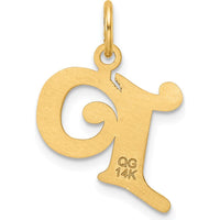 14K Yellow Gold Diamond-Cut Letter P Initial Charm - Personalized Jewelry by Oro Pregiato