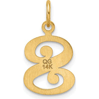 14K Yellow Gold Diamond-Cut Letter S Initial Charm - Personalized Pendant by Oro Pregiato