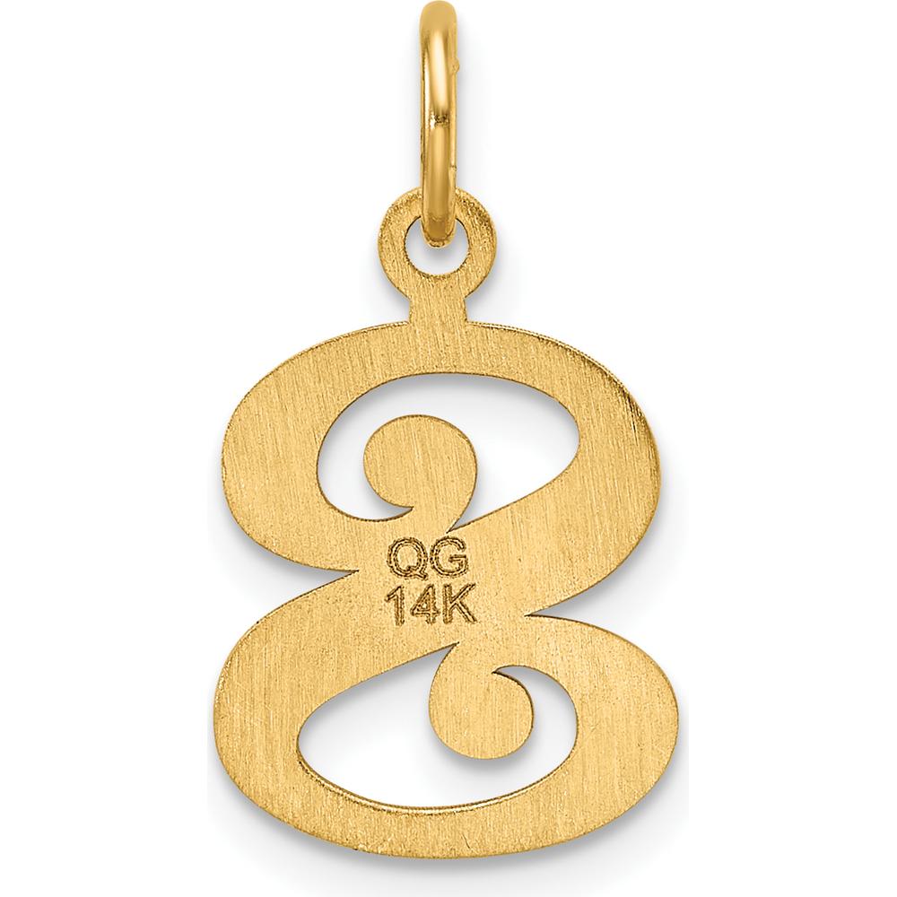 14K Yellow Gold Diamond-Cut Letter S Initial Charm - Personalized Pendant by Oro Pregiato