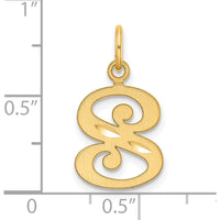 14K Yellow Gold Diamond-Cut Letter S Initial Charm - Personalized Pendant by Oro Pregiato
