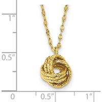 14K Yellow Gold Diamond-Cut Love Knot Pendant Necklace on 18" Cable Chain by 0