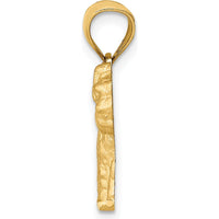 14K Yellow Gold Diamond-cut Mini Schnauzer Dog Pendant - Solid Gold Pet Charm by Oro Pregiato