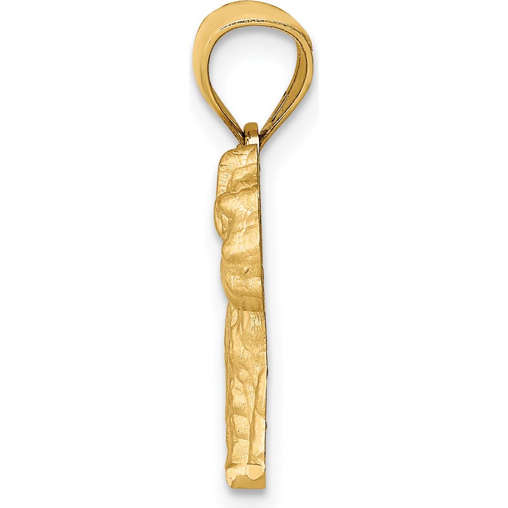 14K Yellow Gold Diamond-cut Mini Schnauzer Dog Pendant - Solid Gold Pet Charm by Oro Pregiato