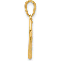 14K Yellow Gold Diamond-Cut Mother and Child Hands Heart Pendant with Rhodium Accents - 24.3mm by Oro Pregiato
