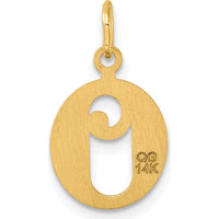 14K Yellow Gold Diamond-Cut "O" Initial Pendant - Personalized Charm by Oro Pregiato
