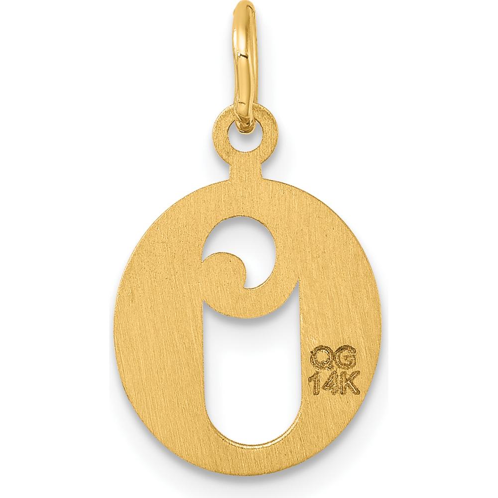 14K Yellow Gold Diamond-Cut "O" Initial Pendant - Personalized Charm by Oro Pregiato