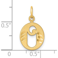 14K Yellow Gold Diamond-Cut "O" Initial Pendant - Personalized Charm by Oro Pregiato