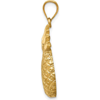 14K Yellow Gold Diamond-Cut Pineapple Charm Pendant - 31mm Length by Oro Pregiato