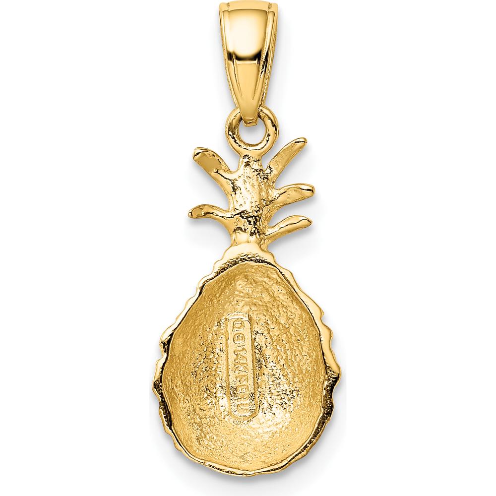 14K Yellow Gold Diamond-Cut Pineapple Pendant - Tropical Charm by Oro Pregiato