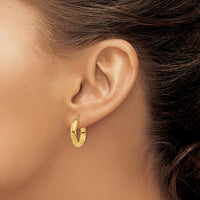 14K Yellow Gold Diamond-Cut Polished Hoop Earrings - 17.8mm by 0