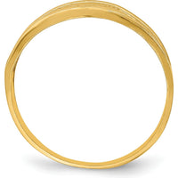 14K Yellow Gold Diamond-Cut Quilted Pattern Domed Fashion Ring by Oro Pregiato