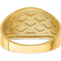 14K Yellow Gold Diamond-Cut Quilted Pattern Domed Fashion Ring by Oro Pregiato