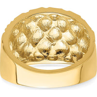 14K Yellow Gold Diamond-Cut Quilted Pattern Domed Fashion Ring by 0