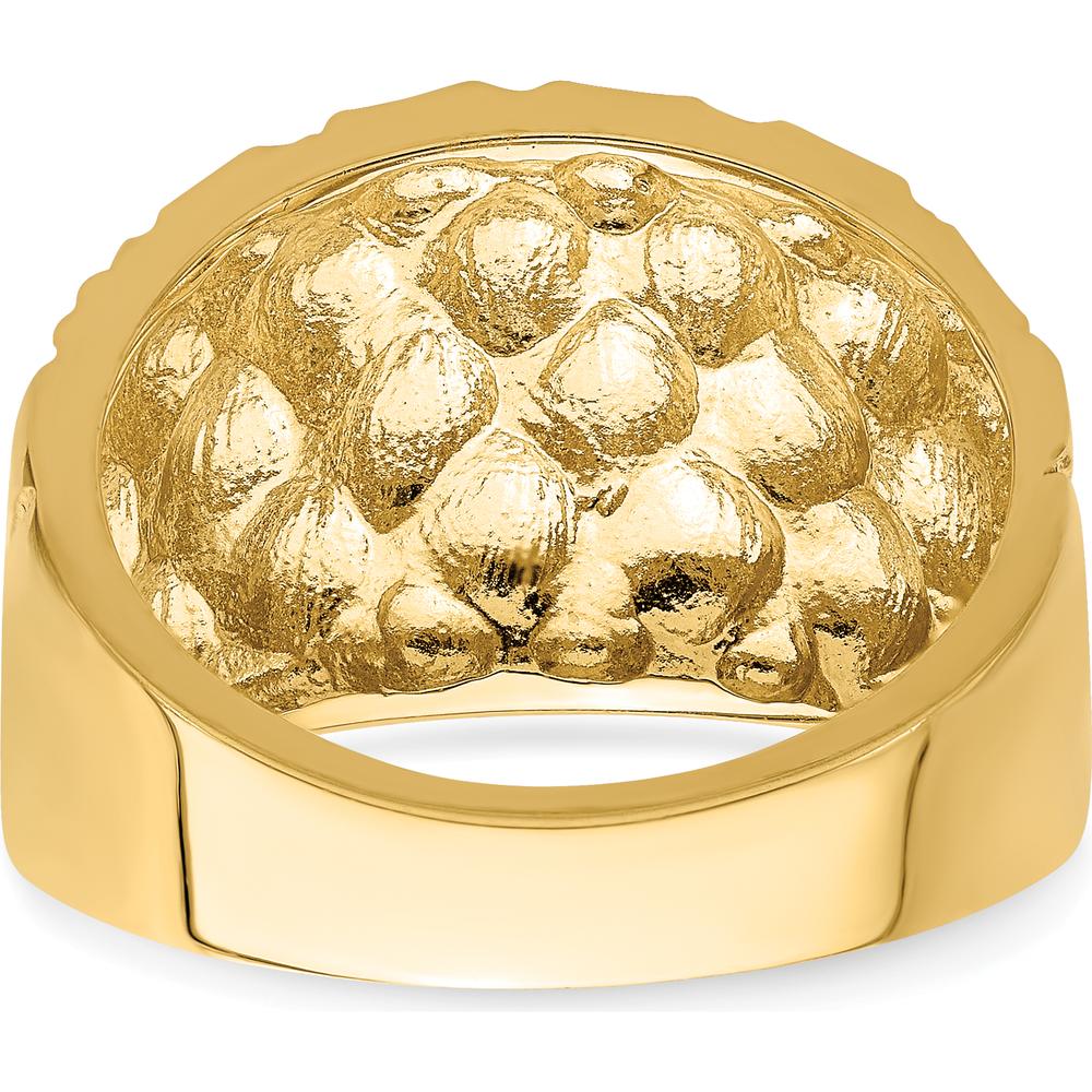 14K Yellow Gold Diamond-Cut Quilted Pattern Domed Fashion Ring by 0