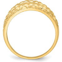 14K Yellow Gold Diamond-Cut Quilted Pattern Domed Fashion Ring by 0