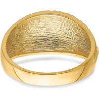 14K Yellow Gold Diamond-Cut Quilted Pattern Domed Fashion Ring by 0