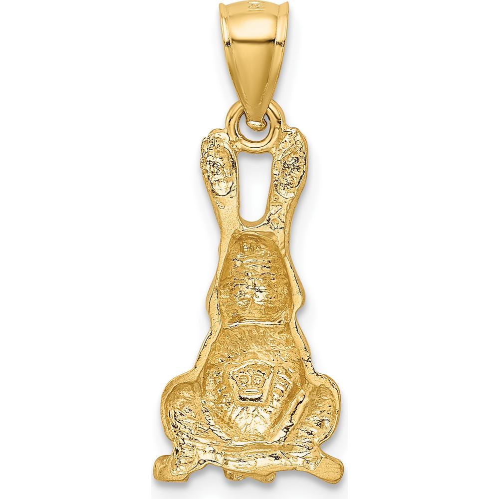 14K Yellow Gold Diamond-Cut Rabbit Pendant - 25.5mm Length by Oro Pregiato