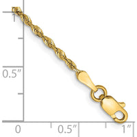 14K Yellow Gold Diamond-Cut Rope Chain Anklet - 1.85mm Width by Oro Pregiato