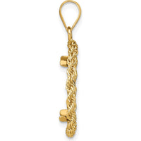 14K Yellow Gold Diamond-Cut Rope Coin Bezel Pendant for 1/10 oz. American Eagle Coin by Numis Coin Jewelry