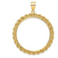 14K Yellow Gold Diamond-Cut Rope Coin Bezel Pendant for 1 oz. American Eagle Coin by Numis Coin Jewelry