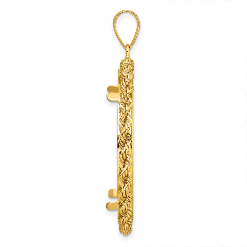14K Yellow Gold Diamond-Cut Rope Coin Bezel Pendant for 1 oz. American Eagle Coin by Numis Coin Jewelry