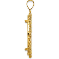 14K Yellow Gold Diamond-Cut Rope Pendant with Coin Bezel - 39.7mm Length by Numis Coin Jewelry