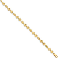 14K Yellow Gold Diamond-Cut Starfish, Sand Dollar, and Shell Motif 7-Inch Bracelet by Oro Pregiato