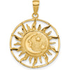14K Yellow Gold Diamond-Cut Sun and Moon Charm with Stars by Oro Pregiato