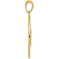 14K Yellow Gold Diamond-Cut Sun and Moon Charm with Stars by Oro Pregiato