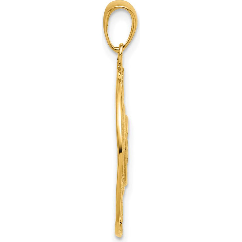 14K Yellow Gold Diamond-Cut Sun and Moon Charm with Stars by Oro Pregiato