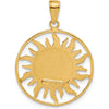 14K Yellow Gold Diamond-Cut Sun and Moon Charm with Stars by Oro Pregiato