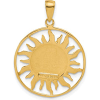 14K Yellow Gold Diamond-Cut Sun and Moon Charm with Stars by Oro Pregiato