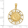 14K Yellow Gold Diamond-Cut Sun and Moon Charm with Stars by Oro Pregiato