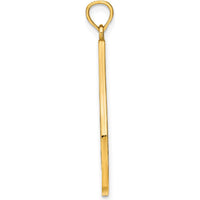 14K Yellow Gold Diamond-Cut Teardrop Filigree Charm with Rhodium Accents by Oro Pregiato