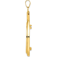 14K Yellow Gold Diamond-Cut Teardrop Pendant with Coin Bezel for 1 oz. American Eagle Coin - 60.6mm by Numis Coin Jewelry
